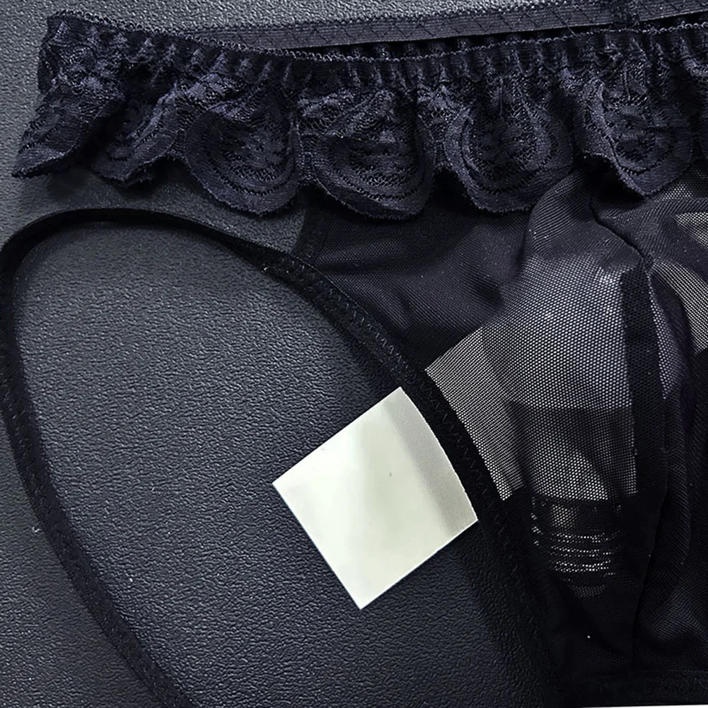 

Мужские кружевные сетчатые прозрачные трусы-стринги, эротическое белье для сисси, очень сексуальное, дышащие, быстросохнущие трусики