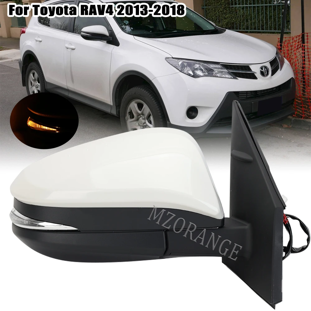 

Car Side Rearview Mirror With Turn Signal Lamp For Toyota Rav4 2013 2014 2015 2016 2017 2018 No Auto Fold 5Pins Accessories