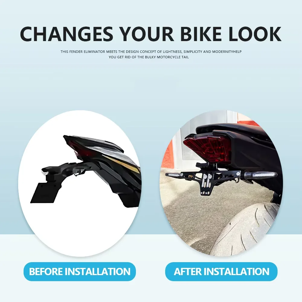 ل Zontes G1-125 G2 ZT125 U 125 U1 U2 Z2 U125 150 U 155 U U155 دراجة نارية رقم لوحة ترخيص حامل قوس بدوره مصباح إشارة