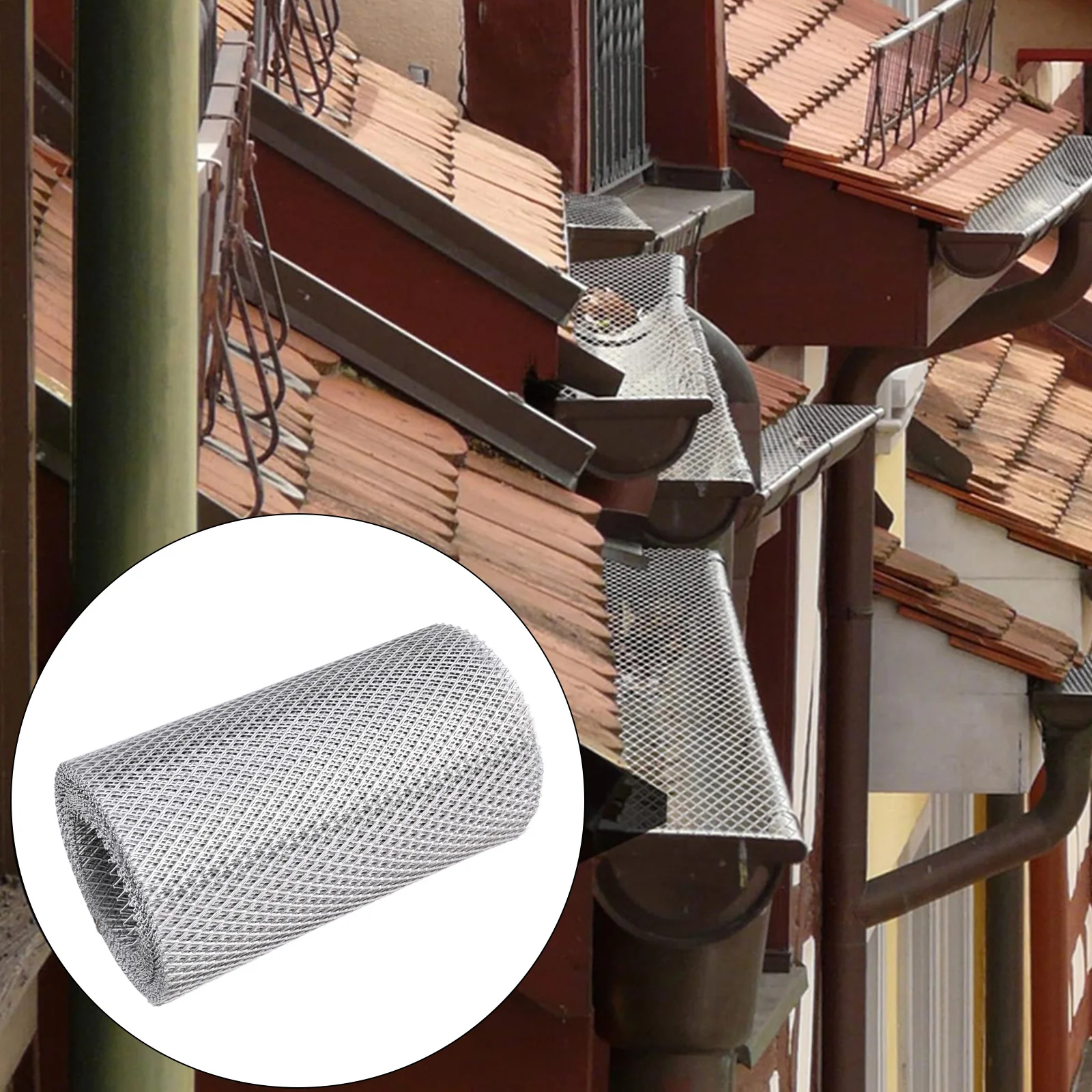 12.7cm X 6m Gutter Protection Net Leaf Protection Net Longer for service Life Portable Rust-resistant Strong Bearing Capacity