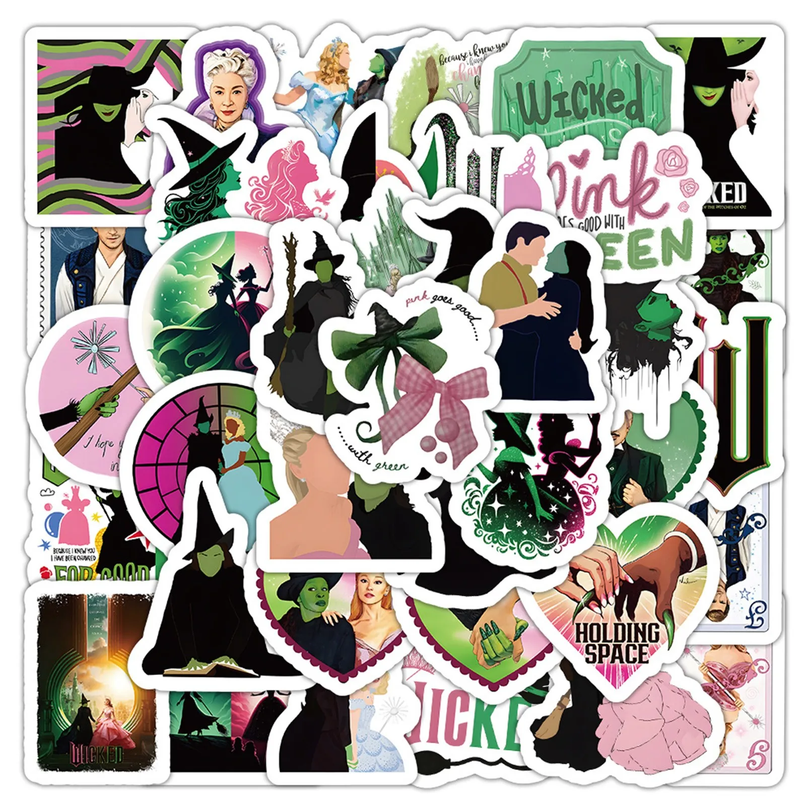 54Pieces Cartoon Wicked Magical Witch Graffiti Decoration Pack Phone Laptop Sticker Scrapbooking Supplies Journal Accessories