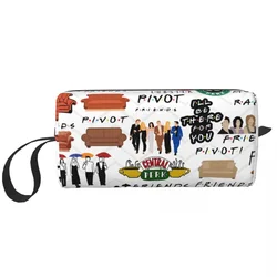 Custom Vintage Friends Symbol Collage Travel Cosmetic Bag Women TV Show Toiletry Makeup Organizer Ladies Beauty Storage Dopp Kit