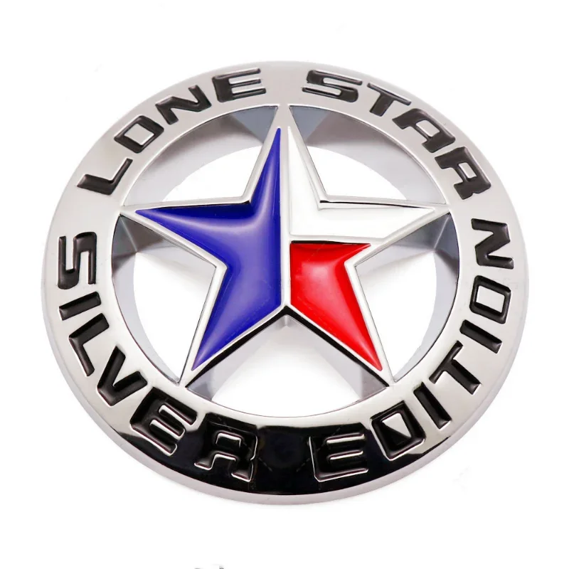 3D Metal Silver Edition Lone Star Logo Rear Trunk Fender Emblem Badge Sticker for Jeep Wrangler Compass Dodge Ram 1500 2500 view 3