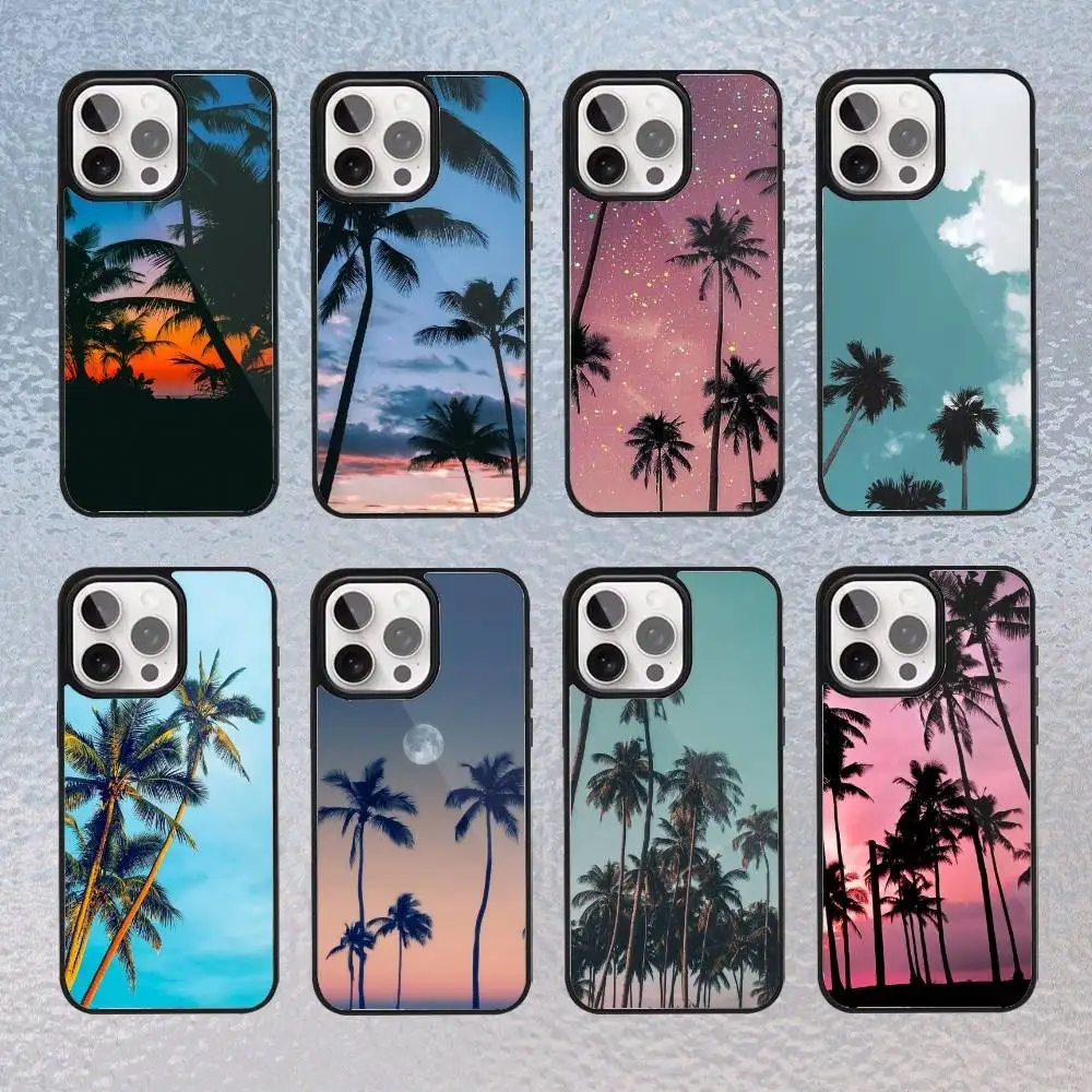 

Coconut Palm Tree Phone Case for iPhone 17,16,15,14,13,12,11 Plus,Pro Max Magnetic Wireless Charging Cover