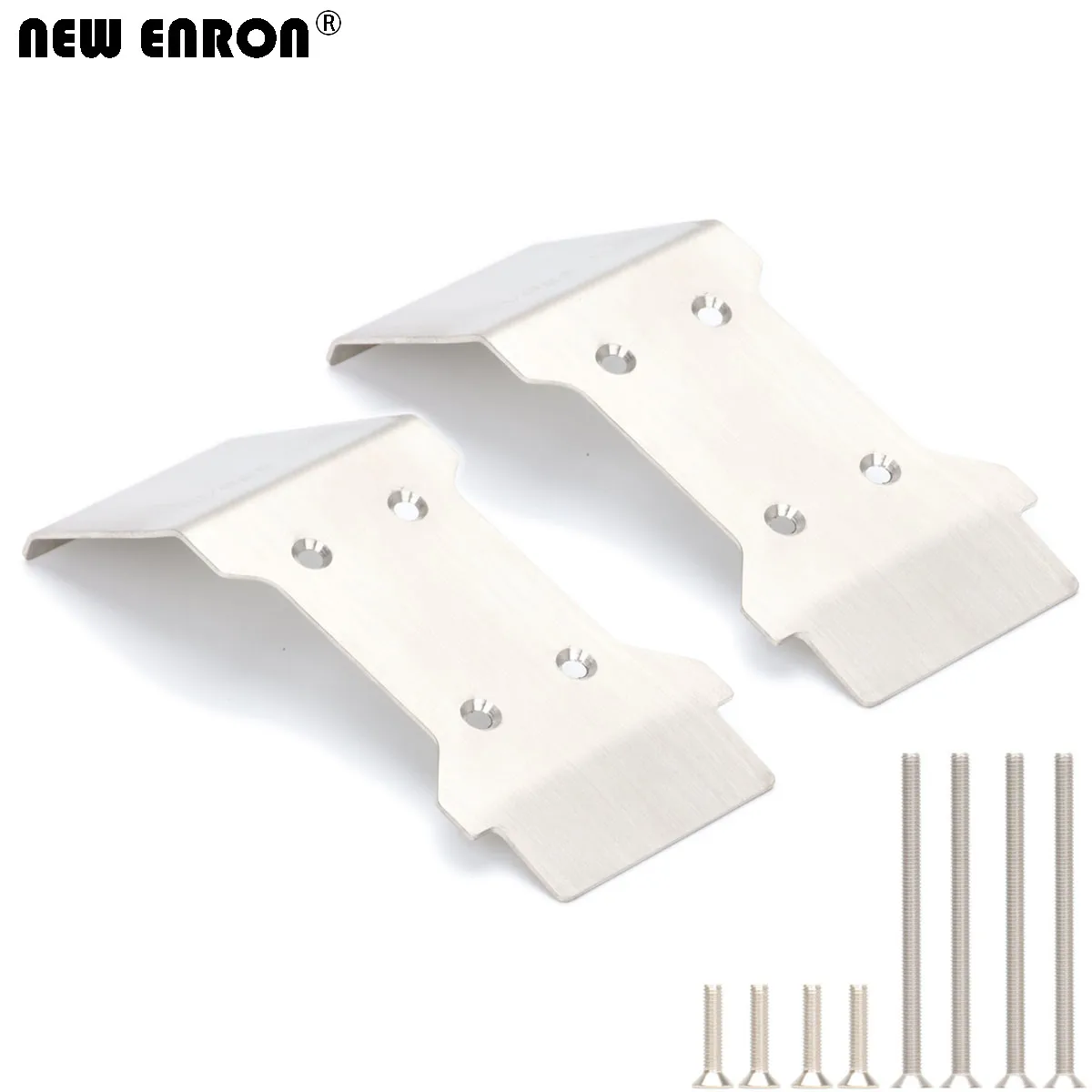 NEW ENRON 2PCS Stainless Steel Front & Rear Lowe Skid Plate #105298 FOR RC CAR HPI MINI SAVAGE XS FLUX SS RTR