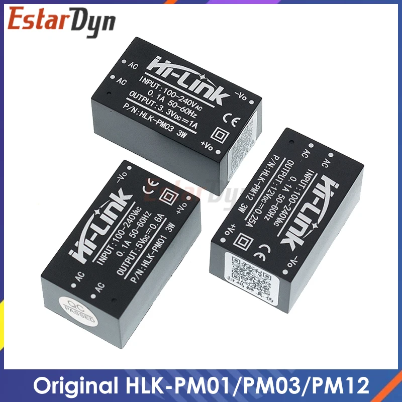 Oryginalny HLK-PM01 HLK-PM03 HLK-PM12 AC-DC 220 V do 5 V/3.3 V/12 V Mini moduł zasilania inteligentny przełącznik domowy