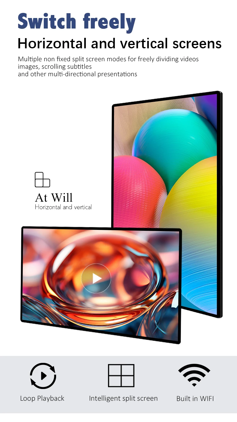 55 Inch Capacitive Touch Led Machine Wall Mounted Signage Advertising Digital Screen