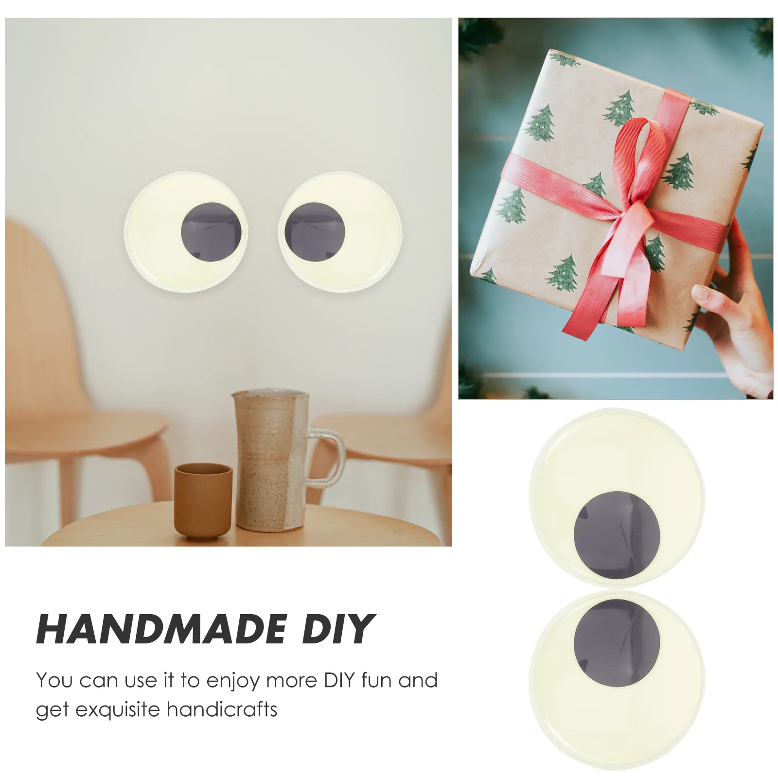 2 ชิ้น Handmade สัตว์อุปกรณ์เสริมสติกเกอร์ปลอมคู่มือ DIY วัสดุลูกบอลตกแต่ง Eyeballs พลาสติกกระดิกตา