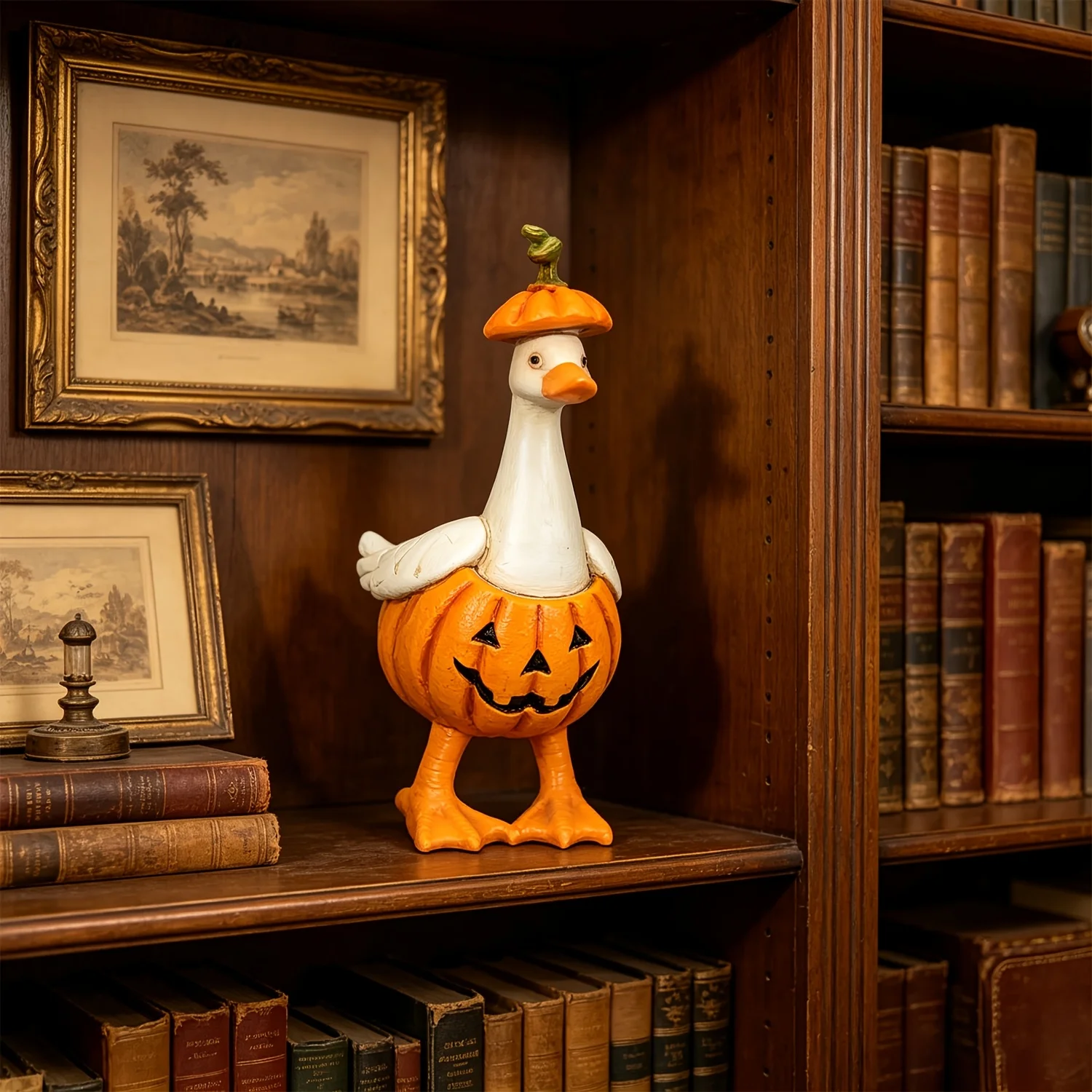 1Pc Resin Duck Figurine Halloween Atmosphere Decor Desktop Ornament Bedroom Home Unique Gift for Friends Classmates Pet Lovers