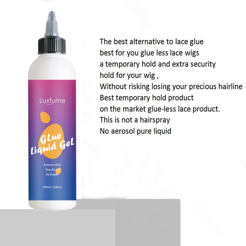 Gel per colla per pizzo 200ml Gel per colla liquida a tenuta forte parrucca invisibile adesivo per il controllo del bordo trasparente Gel per lo Styling per il controllo del bordo dei capelli del bambino