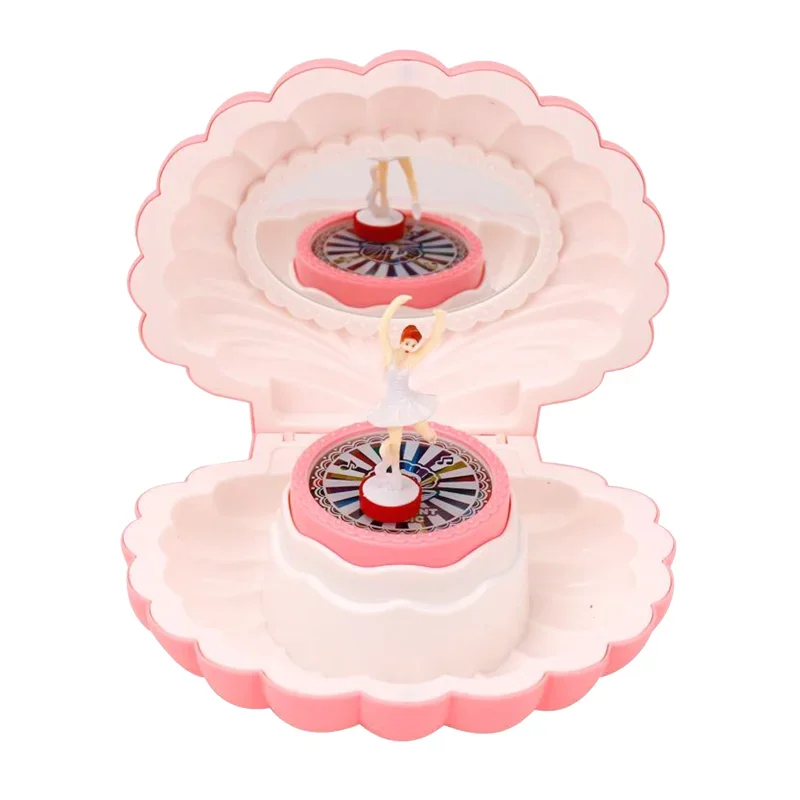 

Shell shape ballet girl music box with Light classic retro melody gift for birthdays holidays wedding and parties decorative