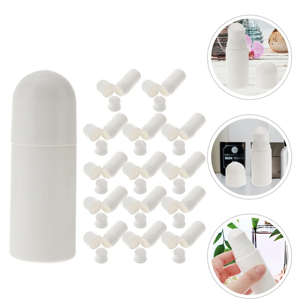 Essential Oil Roller Bottles 50ml Ball Deodorant Plastic Scent Water Perfume Sample Containers White