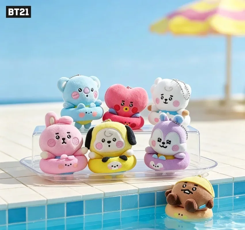 Llavero de verano BT21, mini muñeca, colgante para bolso, adorno para mochila, regalo coleccionable para fans