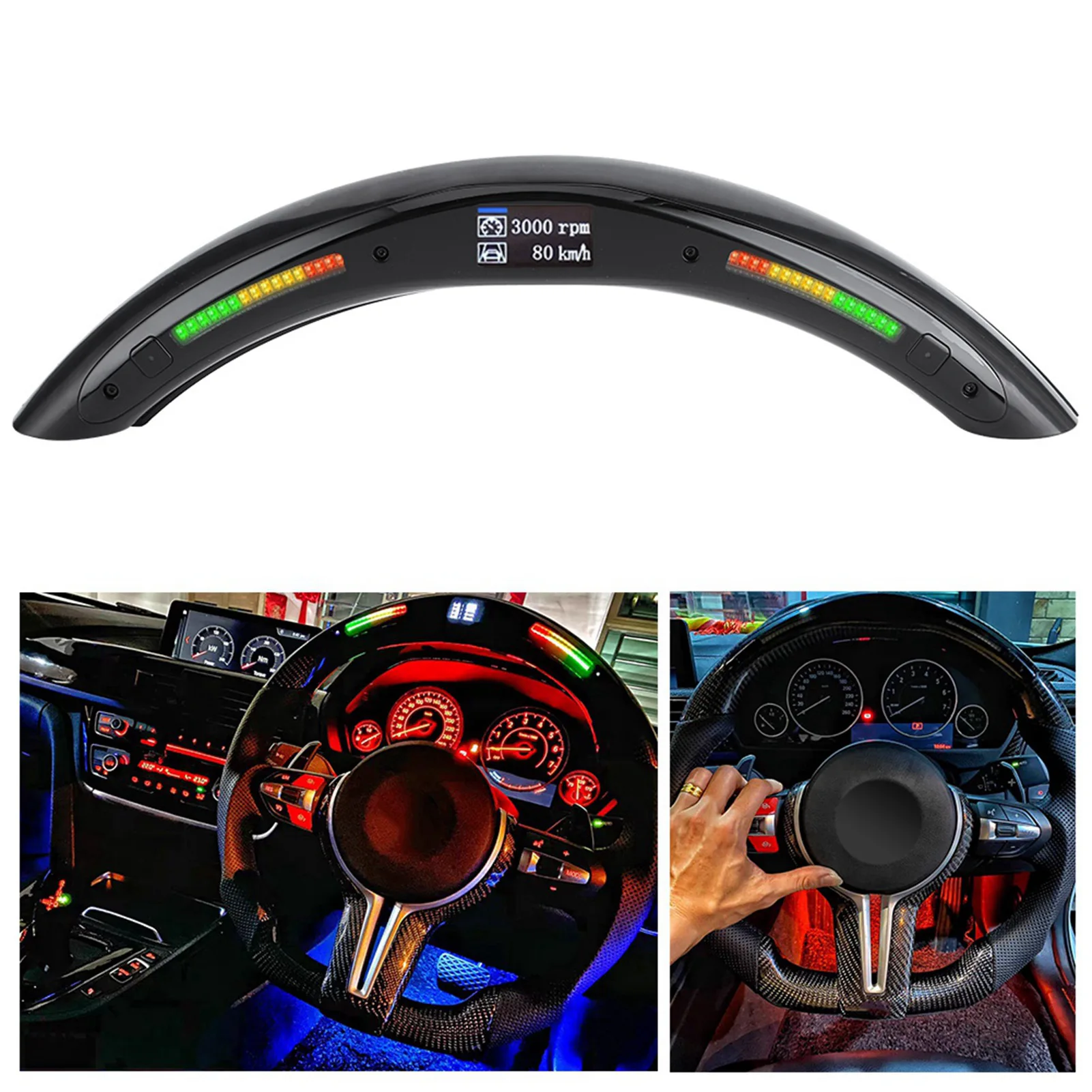 4th Gen LED Performance Steering Wheel Race Digital Display Shift Indicator Lights OBD2 Module Kits