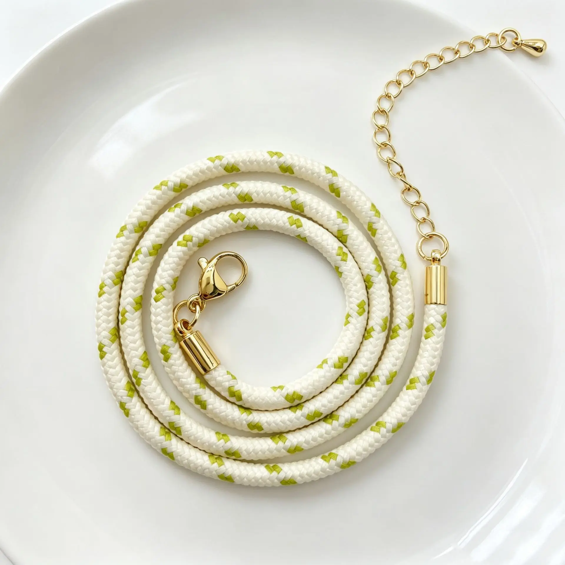 Boho Braided Cord Necklace Chain For Women Adjustable Woven Rope Neck Chain With Gold Clasp Replacement DIY Jewelry Making