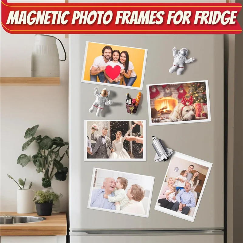 

A43T Picture Frames, 24 Pack Magnetic Photo Frame Fridge 6X4in, Magnetic Picture Frame For Kids, Family, Photo Magnets White