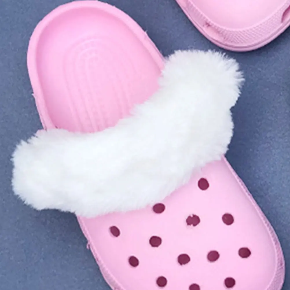 

Heel Cover Detachable Fuzzy Decor for Women Slippers Shoelace Warm Sandals Charms Decorate Strap Man
