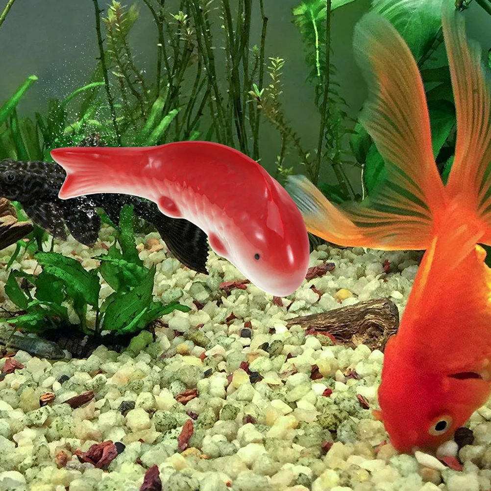 

2Pcs Ceramic Floating Koi Fish Aquarium Decorations Realistic Artificial Fish Tank Ornaments for Pond Fountain