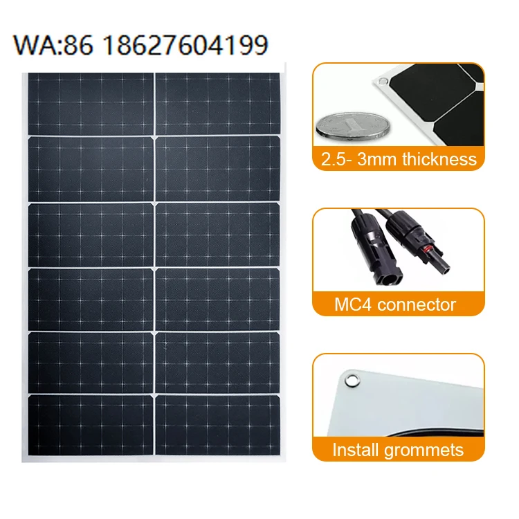 35W Mini Portable Mono Film Solar Panel, Thin Flexible Module Outdoor Small Device Off Grid Charging