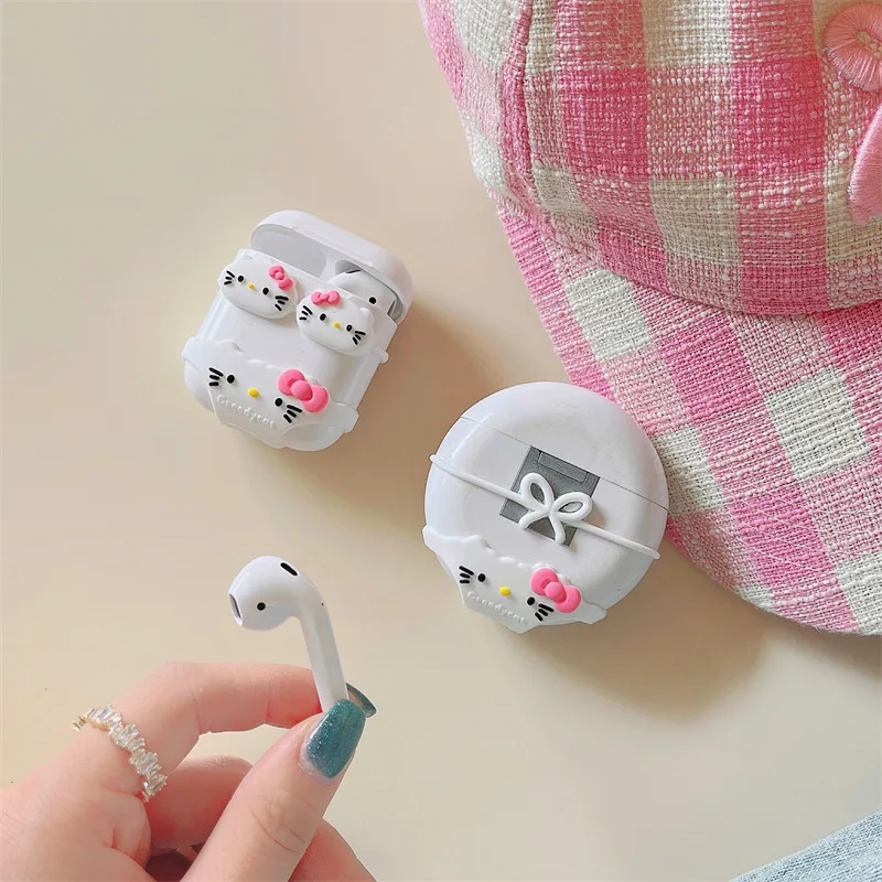 New Hello Kitty Earphone Case Kawaii Sanrio Bikini fo AirPods Pro Bluetooth Wireless Headset Cover 2/3 Generation Silicone Gifts