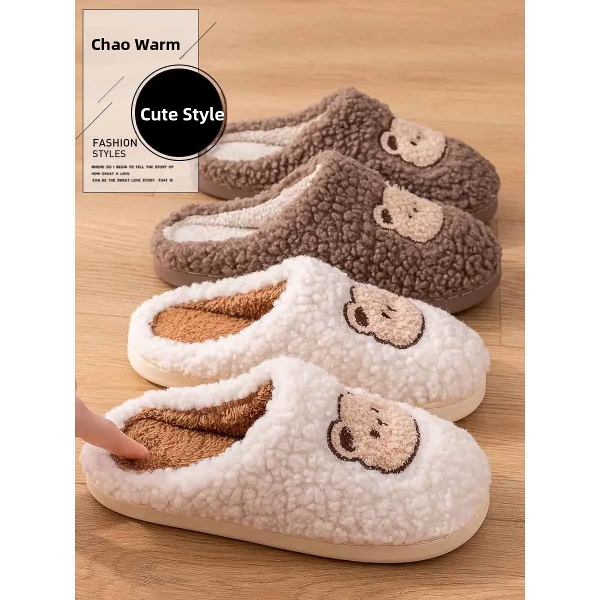 

Женские хлопковые тапочки для дома, нескользящие, зимние, теплые, с комфортной вельветовой поверхностью, резиновая подошва, закрытый каблук