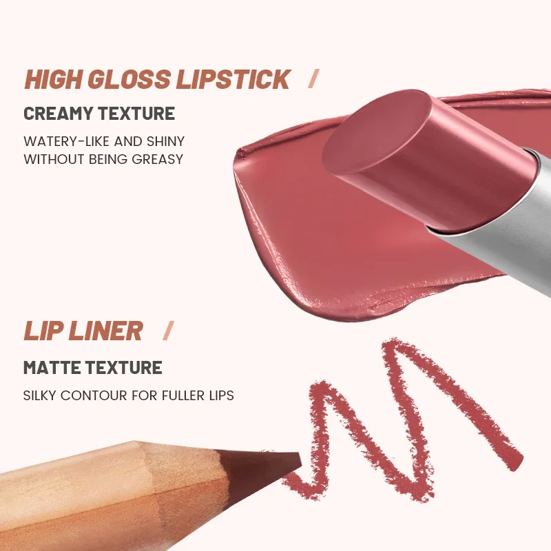 Pudaier Lip Line Conjunto de presente de óleo labial com brilho labial úmido - brilho espelhado, hidratante e de longa duração, manchas nutritivas naturais diárias, presente