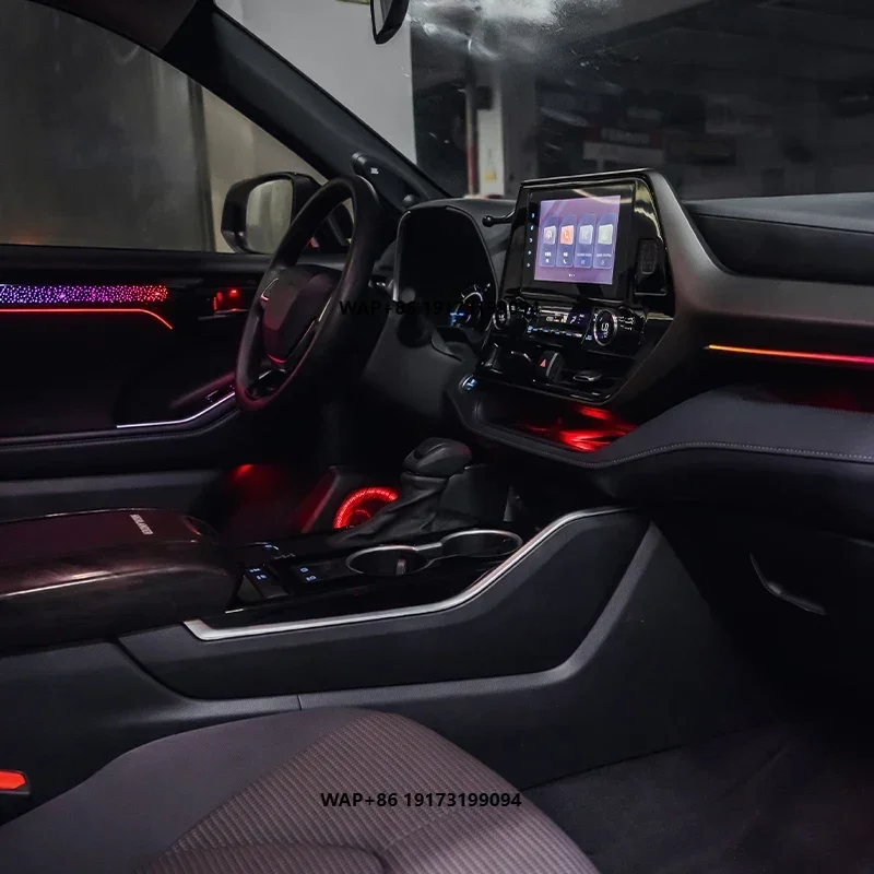 

LED Ambient Lights for-Toyota for Highlander 2015-2024 64 Colors Rainbow Atmosphere Lamps App/Car Play/CAR Radio Interior Kits