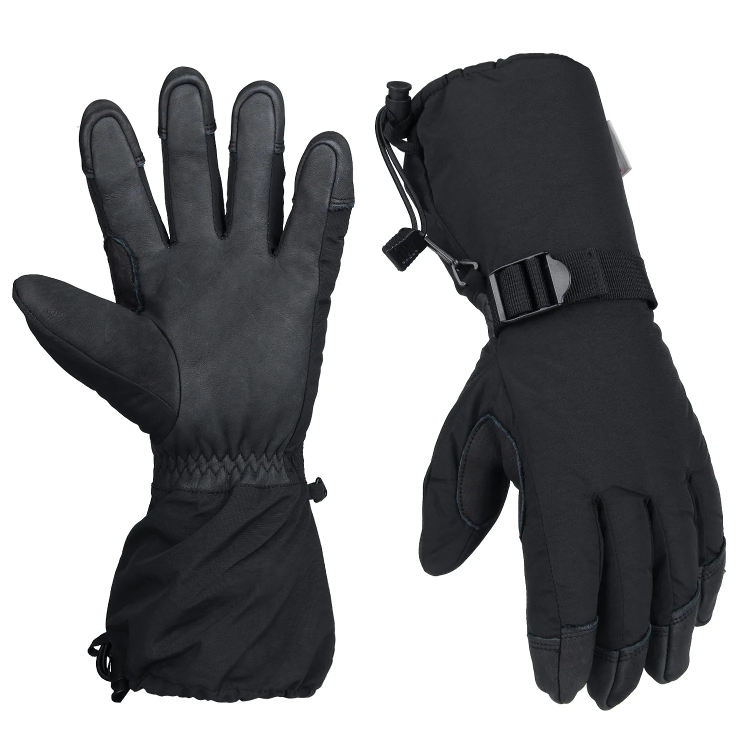 قفازات رجالية ونسائية دافئة لتسلق الجبال وركوب الدراجات والتزلج قفازات شتوية جلدية مقاومة للماء للتزلج على الجليد والمشي لمسافات طويلة والطقس البارد