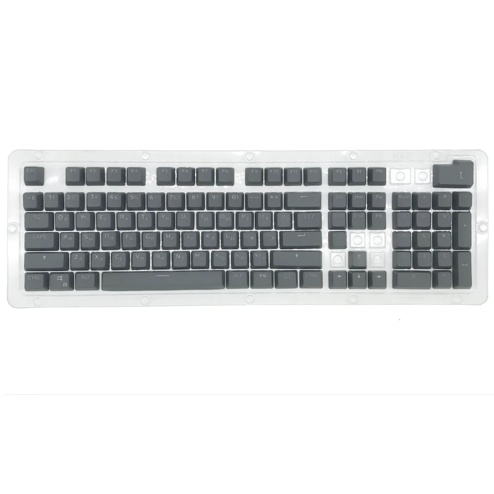 

British-Russian PBT material 104-key two-color character light-transmitting mechanical keyboard keycaps