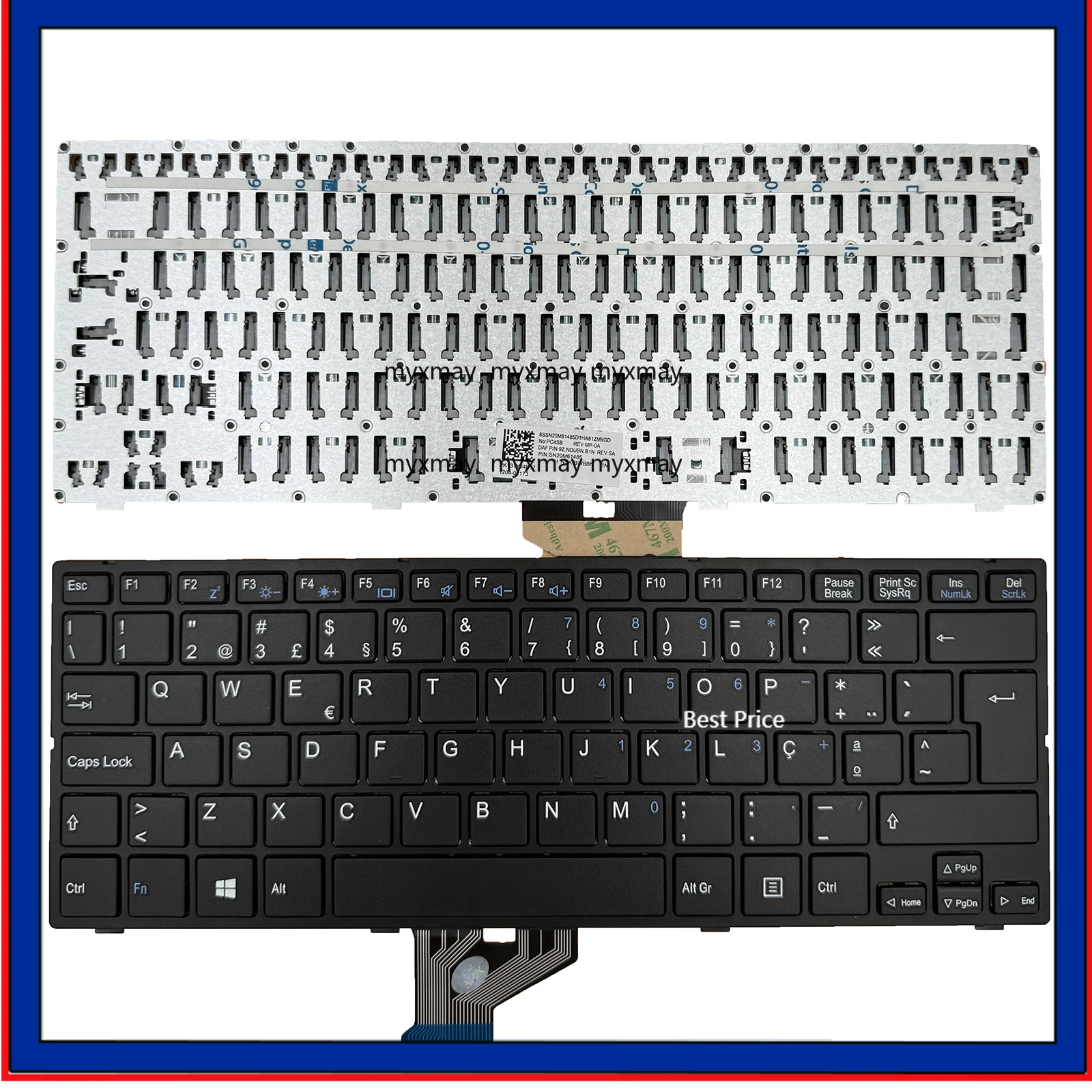 

Laptop Keyboard For ECS SF20GM6 SF20GM7 Portugal PO Black With Frame New