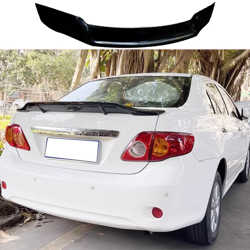 For Toyota Corolla Altis 2007-2013 R Style Rear Trunk Lid Duck Car Spoiler Wings Black Carbon Painted Tuning  Parts