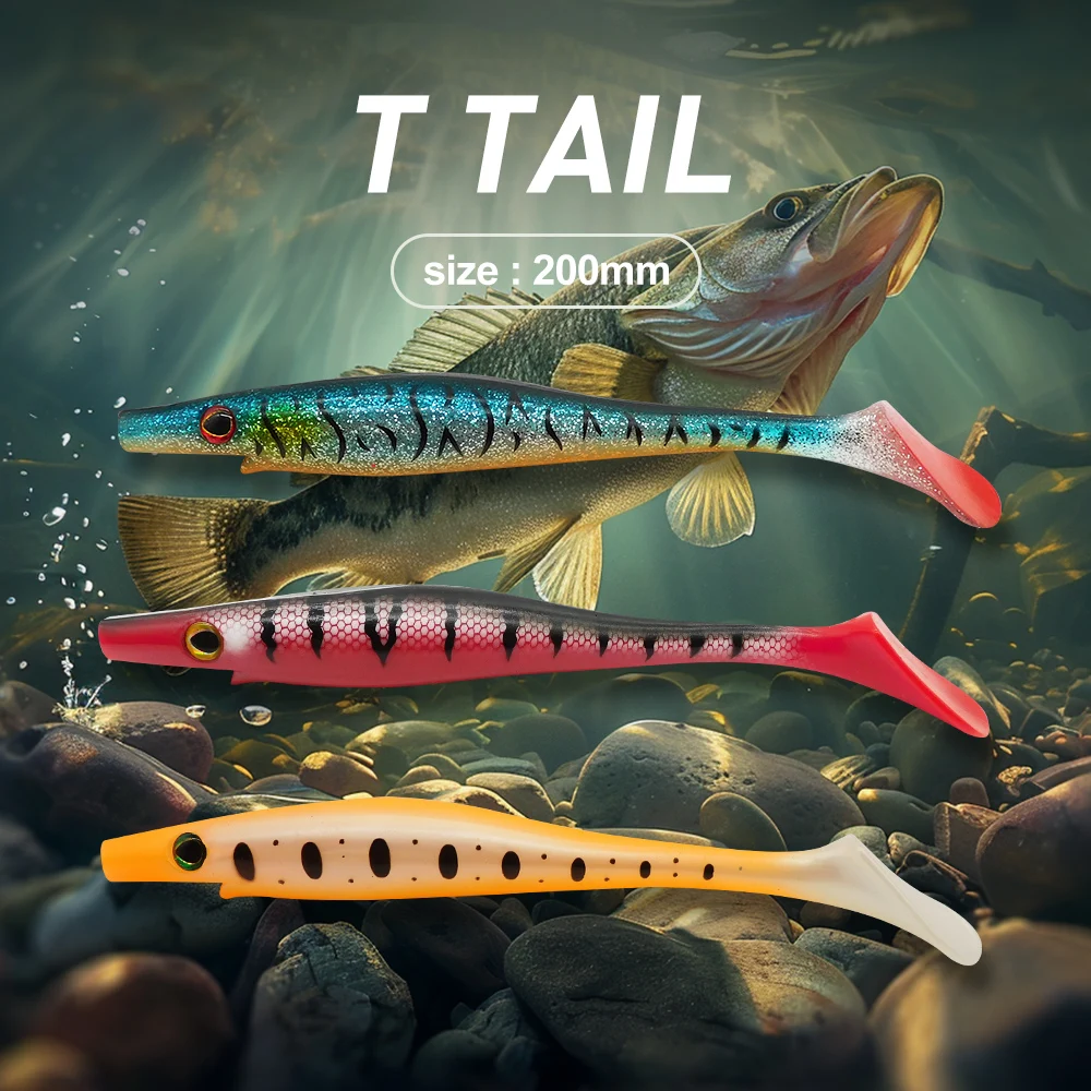 ESFISHING Hog shad 200mm paint color Soft fishing Lure Big lure for big fish sea fishing swimbait