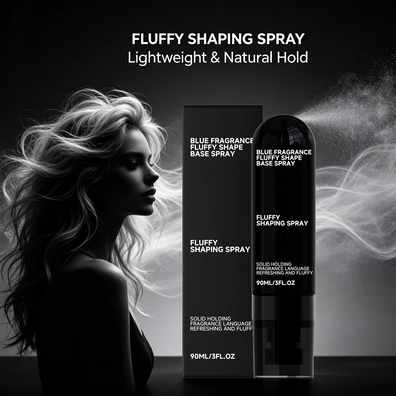 Hair Fluffy Shaping Spray Volume Refreshing Long Lasting Hold Fine Mist Hairstyle Base Spray Women Men Hair Styling Product 90ml