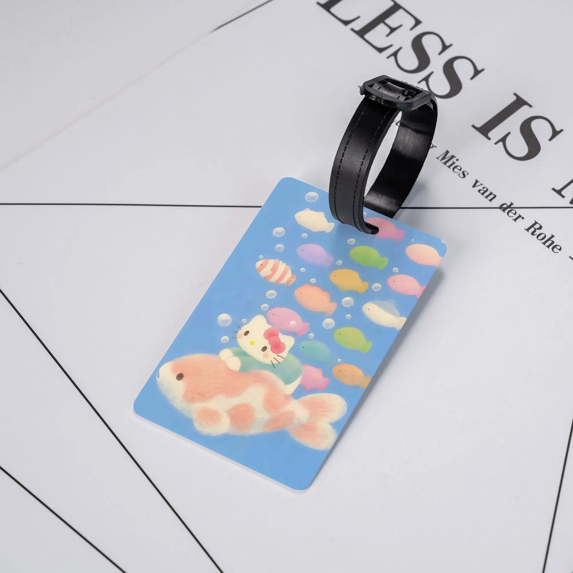 

Hello Kitty Cartoon Luggage Tag Suitcase Travel Accessories PVC Label Luggage Bag Case Tags ID Address Baggage Name Tags Gift