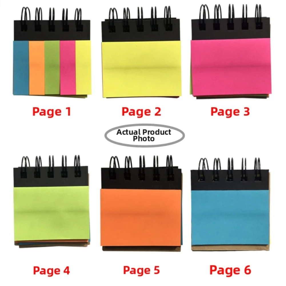 Multi Color Fluorescent Spiral Bound Index Tabs 85x80mm for Quick Categorization in Study Work and Office Organization Tasks
