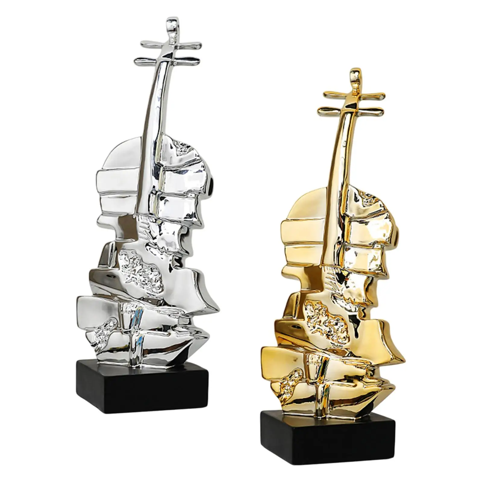 

Violin Sculpture Collectible Desktop Ornament for Study Room Indoor Shelf