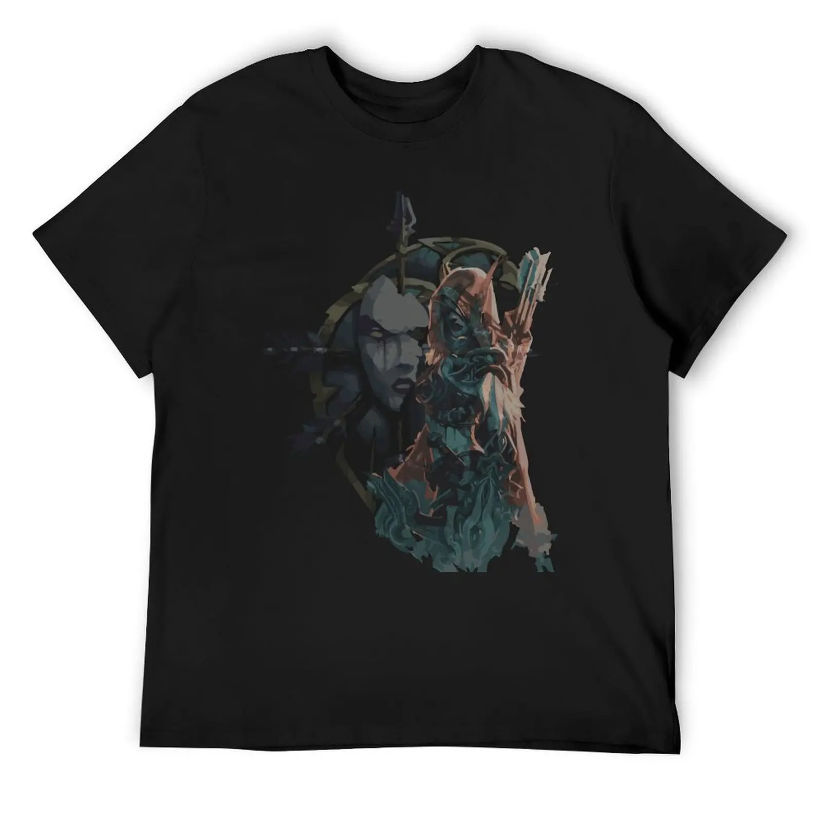 Футболка Sylvanas-queen of the Undeads, одежда больших размеров, мужская футболка, мужская футболка большого размера с рисунком