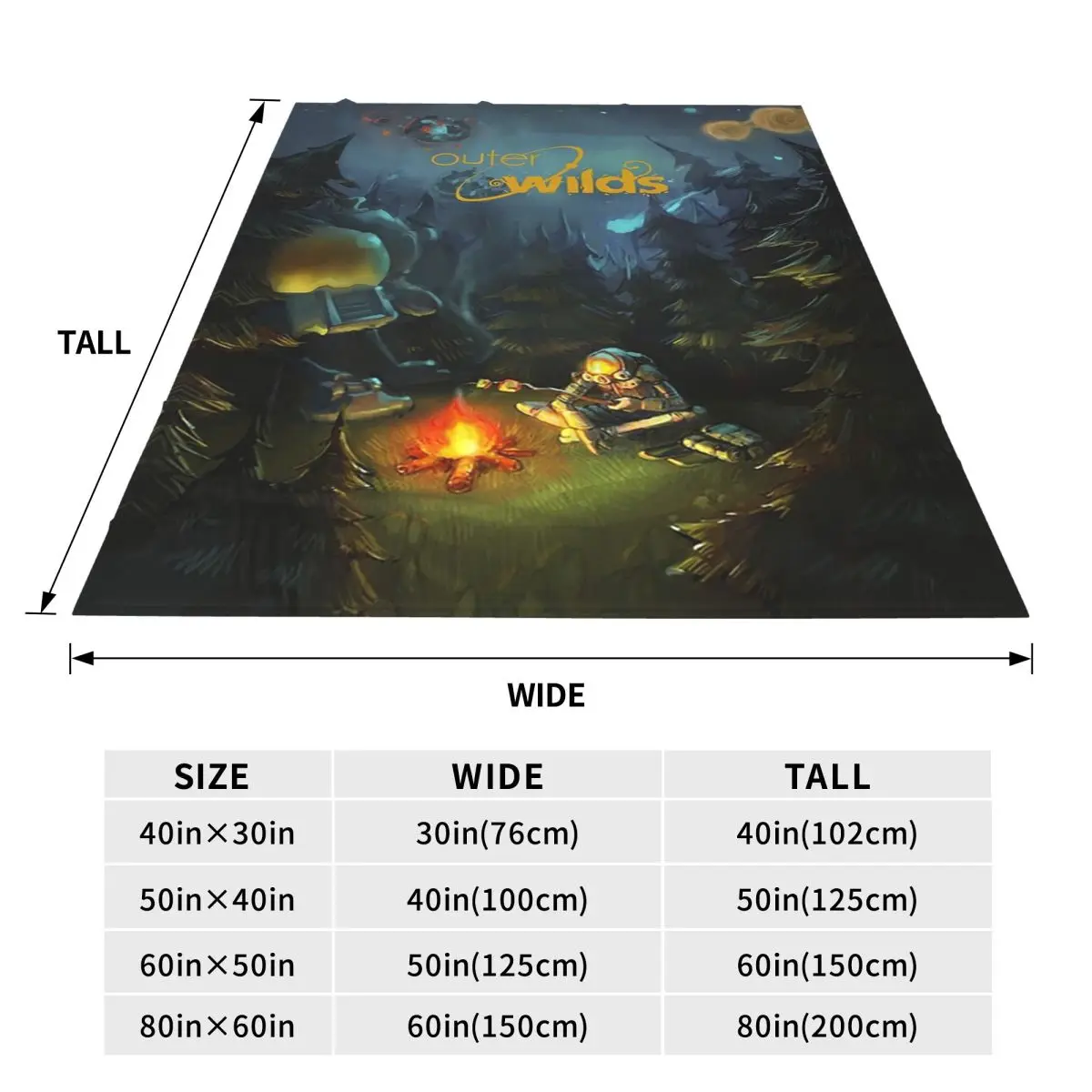 Outer Wilds Camp Blanket Flannel Sofa Throw Blanket Multi-function for Home Bedroom Throws Bedspread Quilt