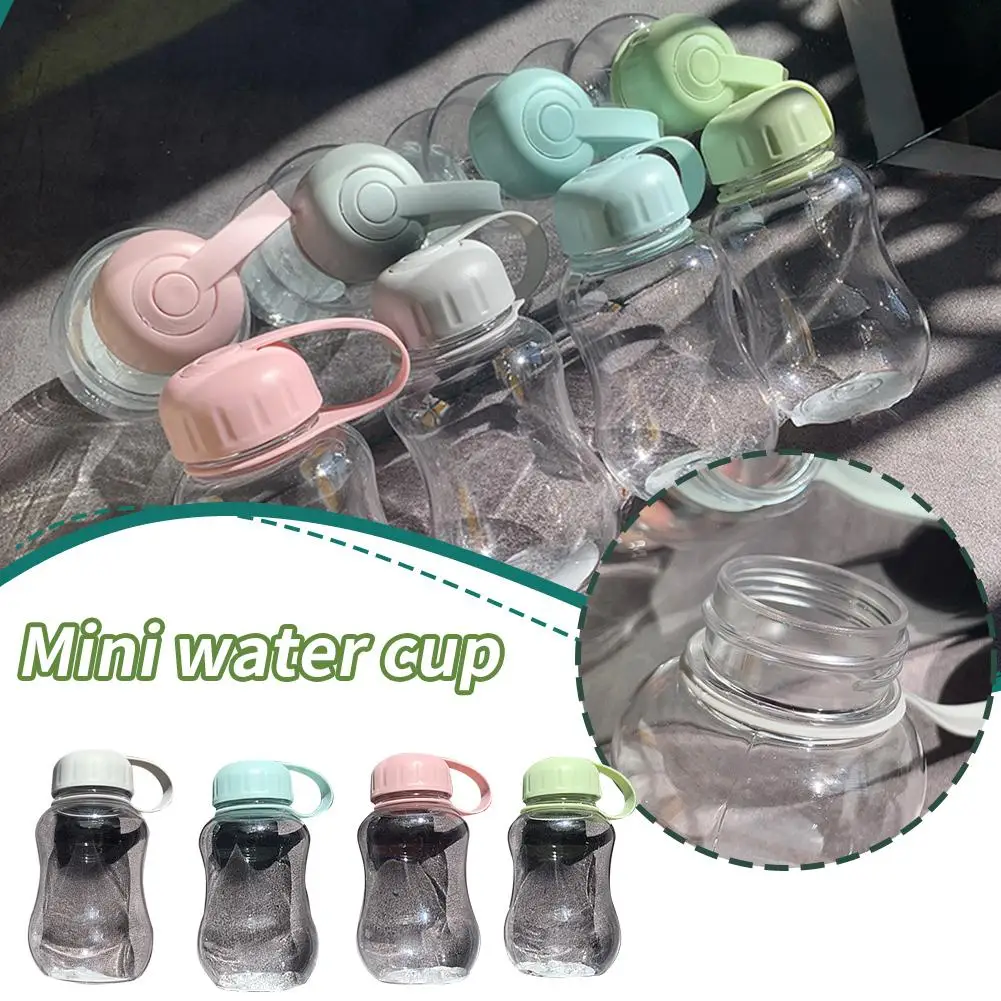 Mini Water Cup Plastic Bottle Cute Children Small Transparent Outdoor Female Student Small Water Portable Cup Cup I2F5