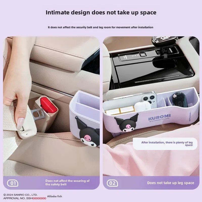 Nuevo organizador de costura de asiento de coche Kawaii Sanrio Hello Kittys, organizador de coche de dibujos animados de Anime, bolsillo de costura de asiento, accesorios de coche, regalos