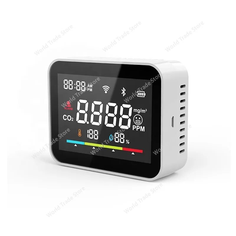 

Intelligent carbon dioxide detector, co2 detector, air quality meter, graffiti wifi, temperature and humidity sensor
