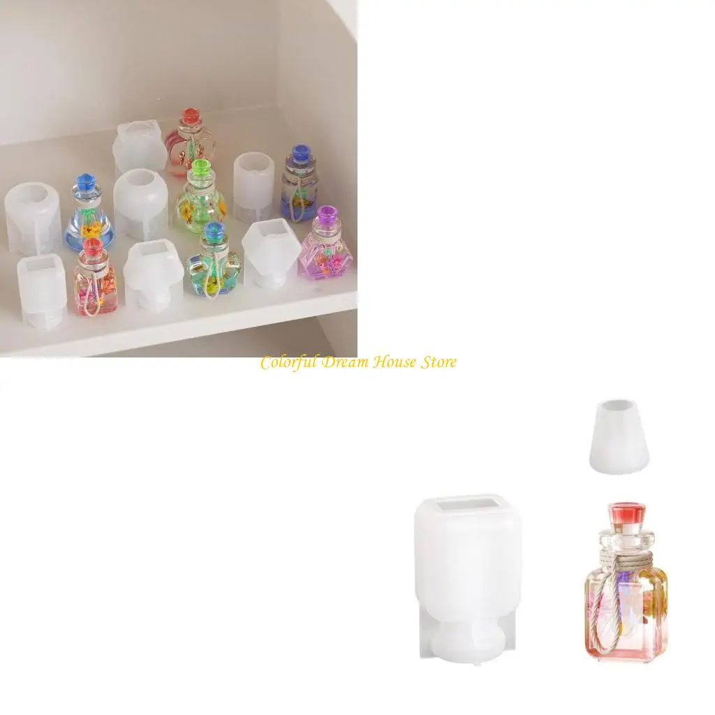 

Small Bottle Pendant Silicone Mold Epoxy Resin Molds DIYs Heart Wishing