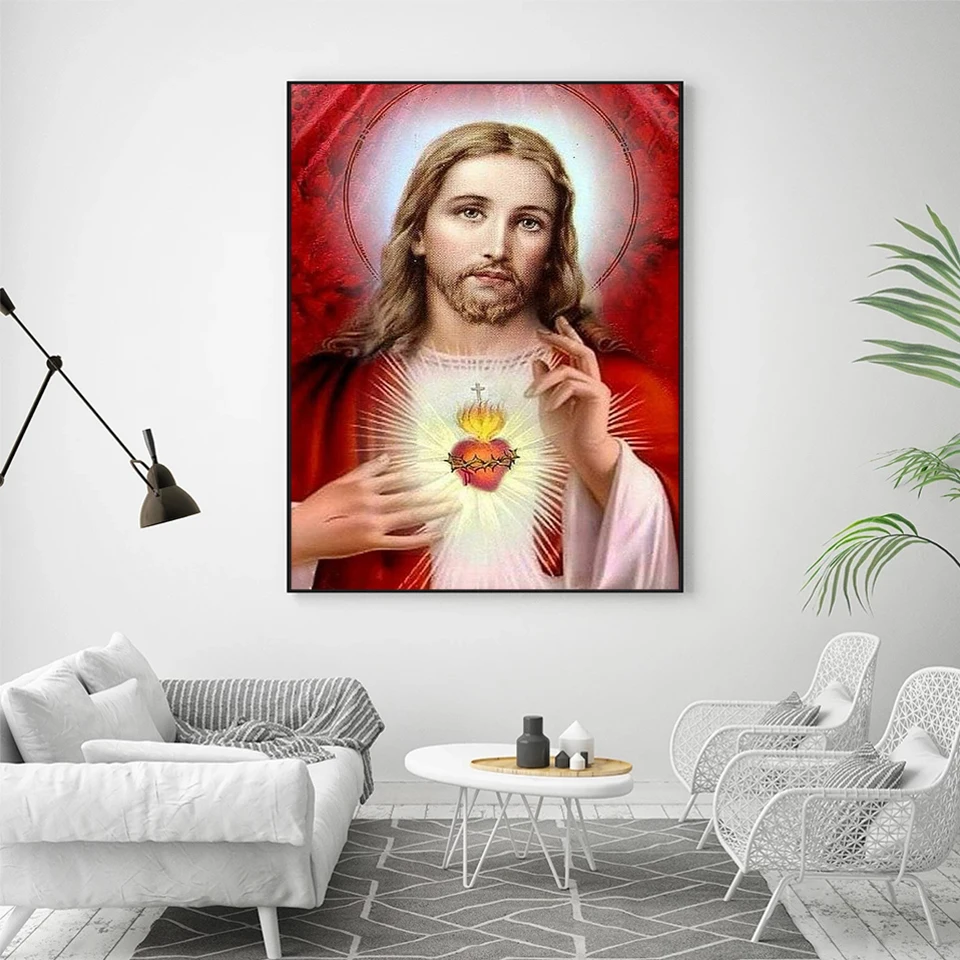 لوحة دينية ماسية من AZQSD-Jesu - مراجعة Embroidery Icon وسعره