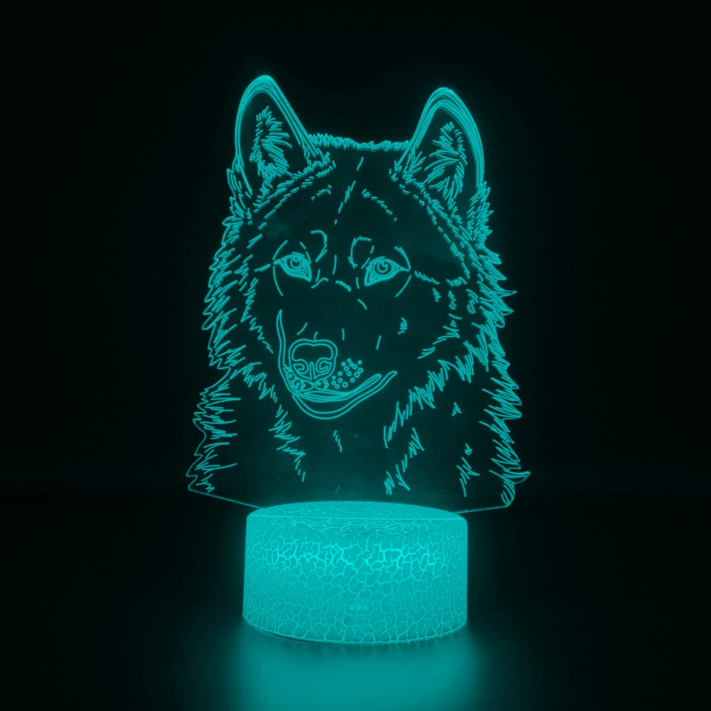 

Nighdn Wolf 3D Night Light Optical Illusion Lamp 7 Color Changing Tocuh Tabel Desk Decoration Birthday Gifts for Kids Boys Men