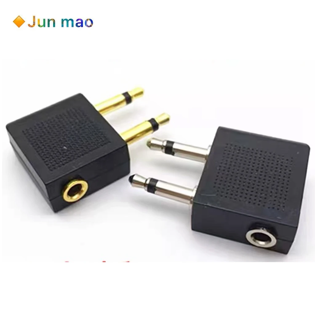 1pcsGold plated nickel plated 3.5mm aircraft plug for couples, 3.5 one female two male adapter, audio adapter plug assembly type