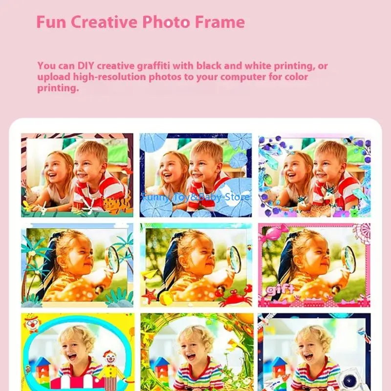 Directe printcamera voor kinderen Gebouwd in warm Printerveilig ABS Stof Creatief fotoplezier 3+ jaar oud Reisfeest C90B