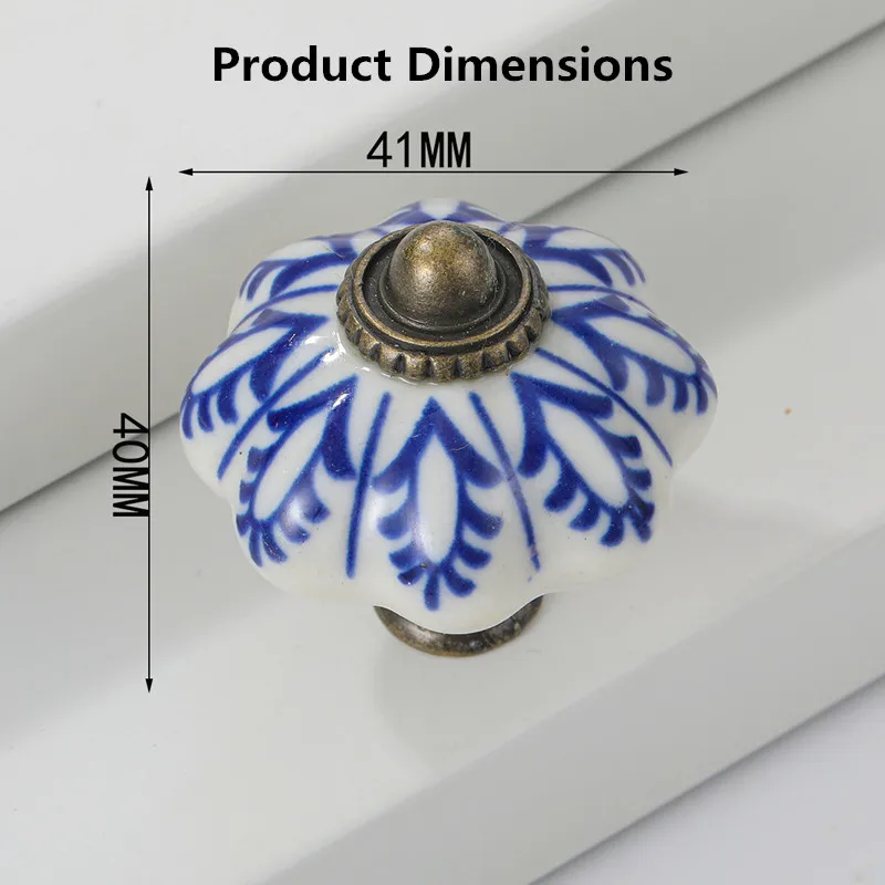 Modern Country Style Ceramic Cabinet Drawer Handles Kitchen Cabinet Door Pulls Furniture Hardware Knobs for Wardrobe Cupboard Ba