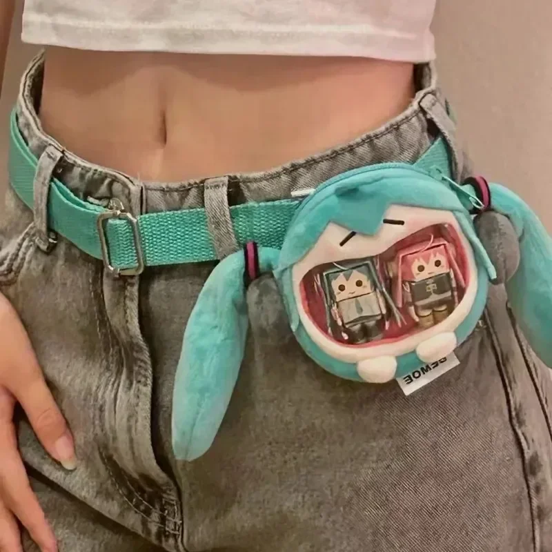 Hatsune Miku Anime Q-Version Kawaii Figur Multifunktionale Plüsch-Minitasche Kopfhörertasche Münzbörse Geschenke