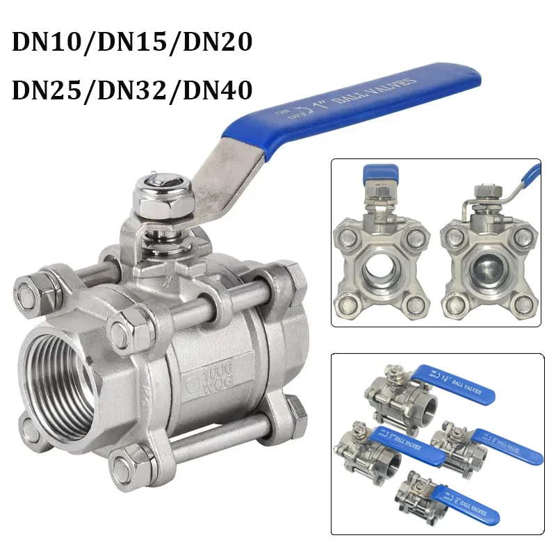 OEM 304 SS Three-Way Ball Valve 3/8