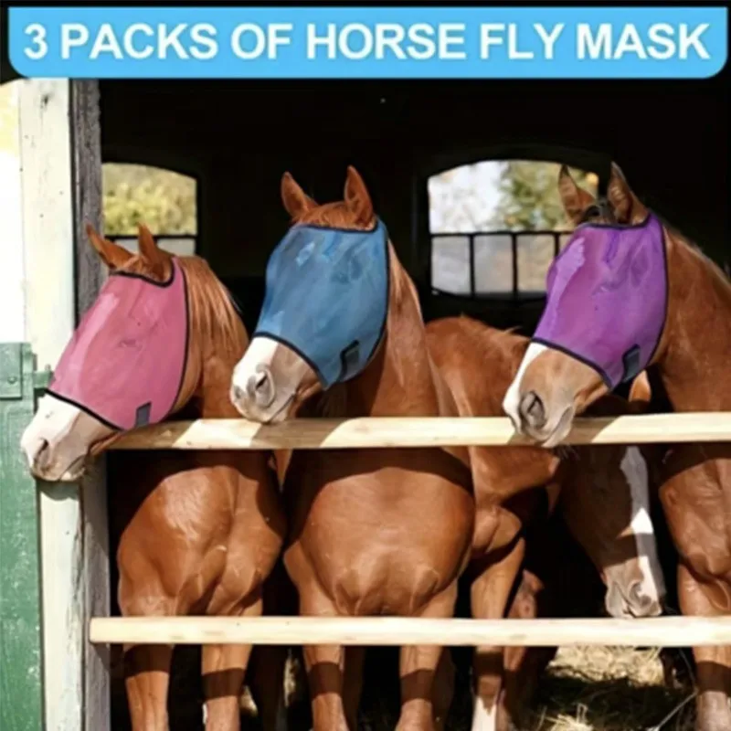 equipamento-de-protecao-para-cavalos-com-gancho-e-laco-ajustavel-respiravel-protetor-solar-previne-picadas-de-insetos-elastico-facil-de-usar-suprimentos-equestres